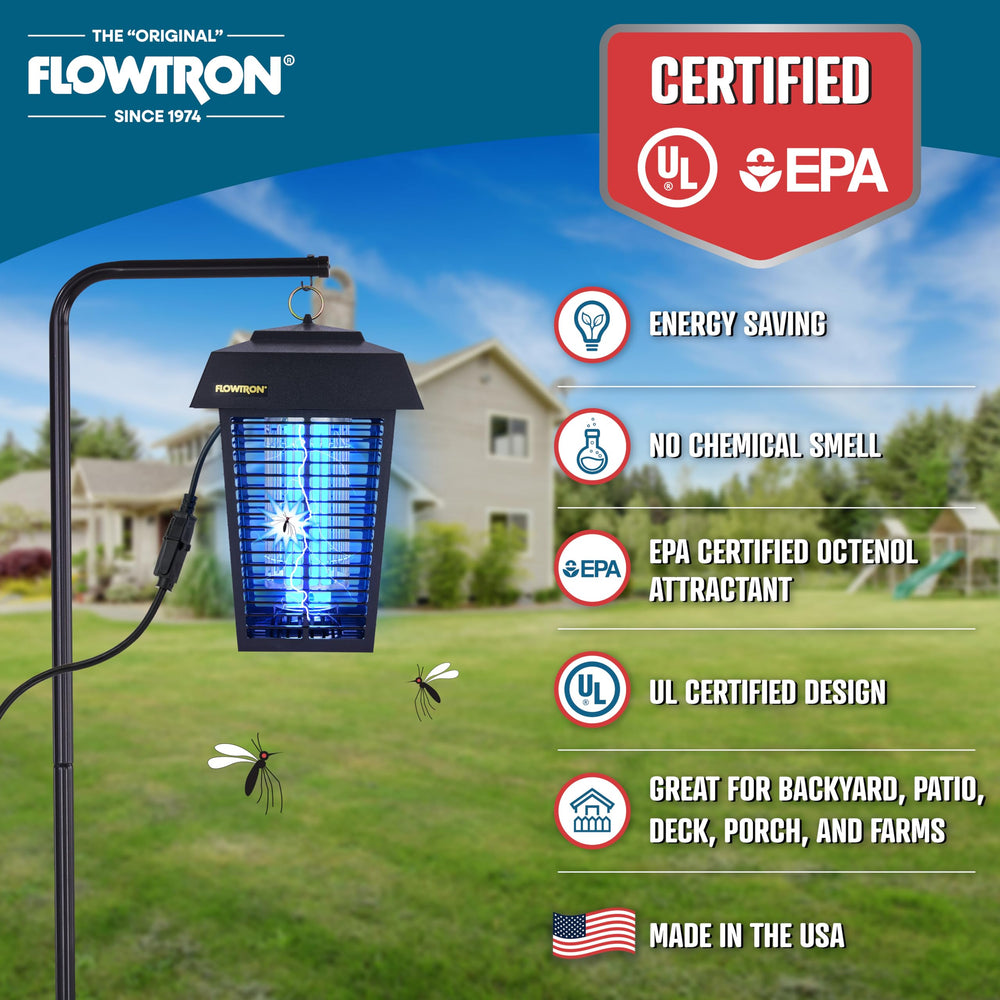 Flowtron Electric Bug Zapper in use at night with insects