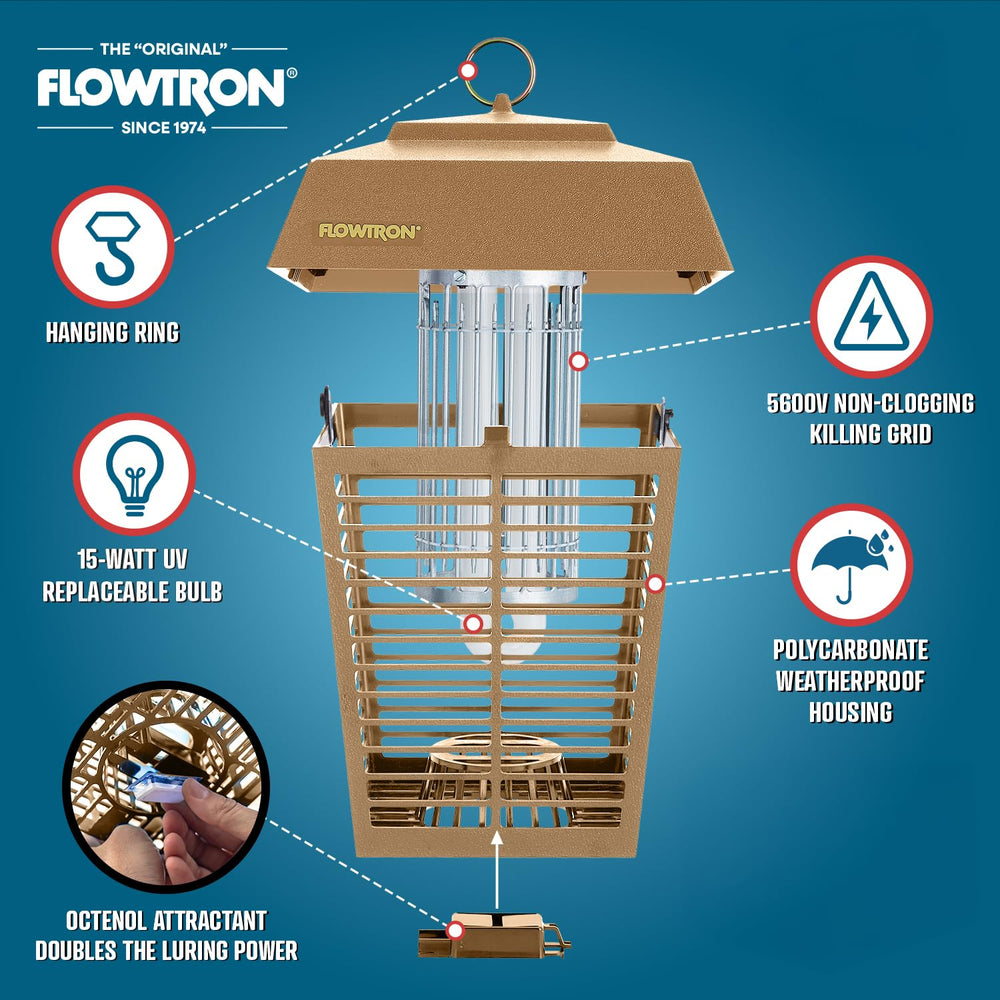 Flowtron Electric Bug Zapper side view showing octenol attractant