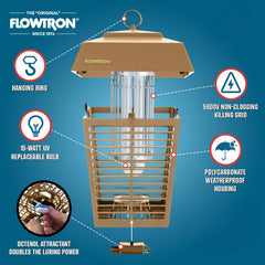 Flowtron Electric Bug Zapper side view showing octenol attractant