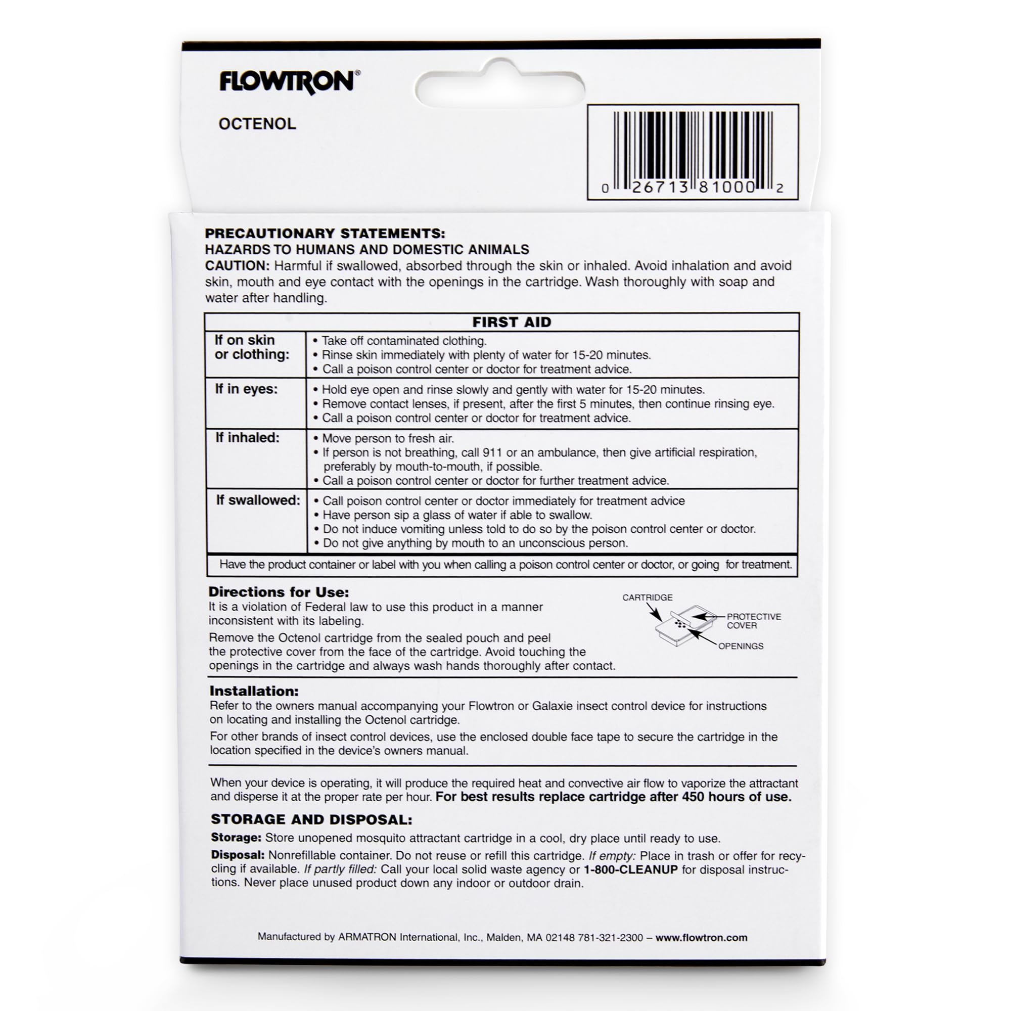 Flowtron Octenol Mosquito Attractant Cartridge with UV bulb