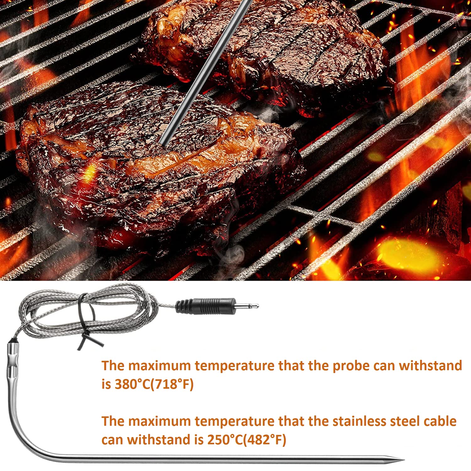 Flutesan thermometer probe showing cleaning process