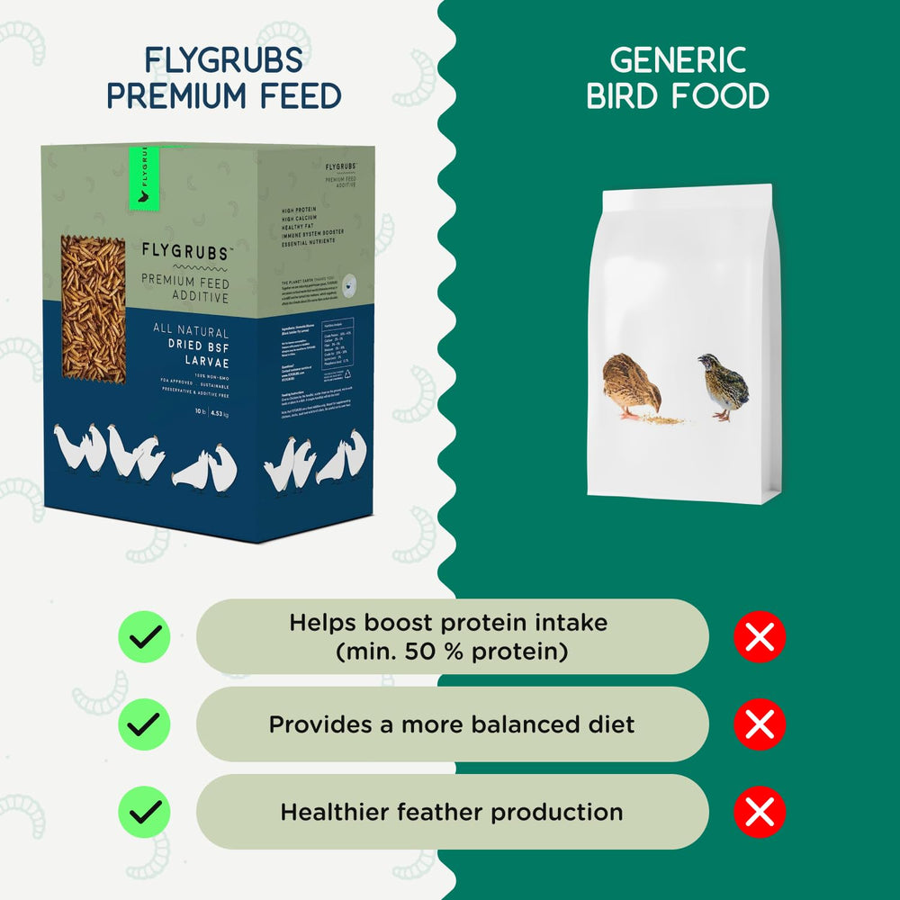 FLYGRUBS Dried Black Soldier Fly Larvae packaging side view