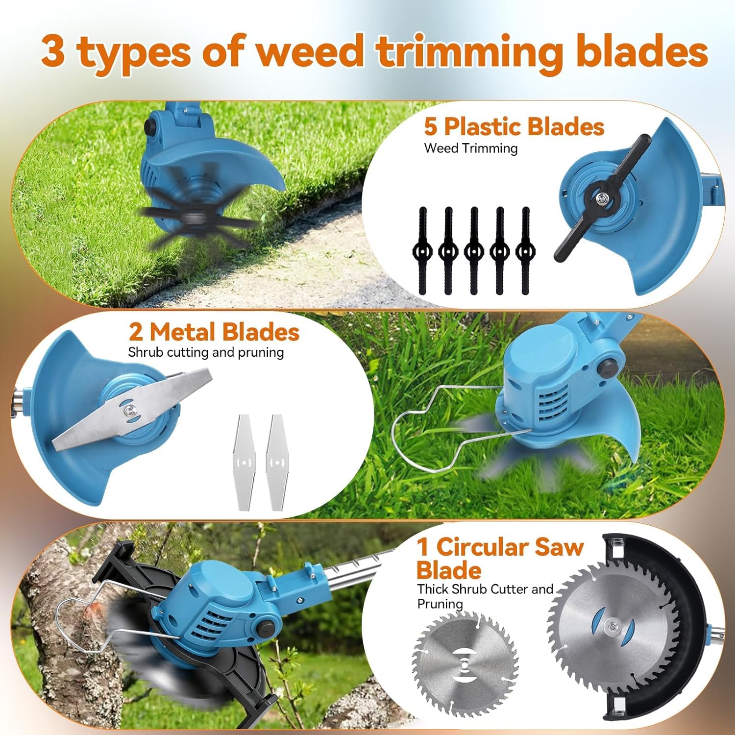 FLYINGJOING Electric Weed Wacker in action trimming grass