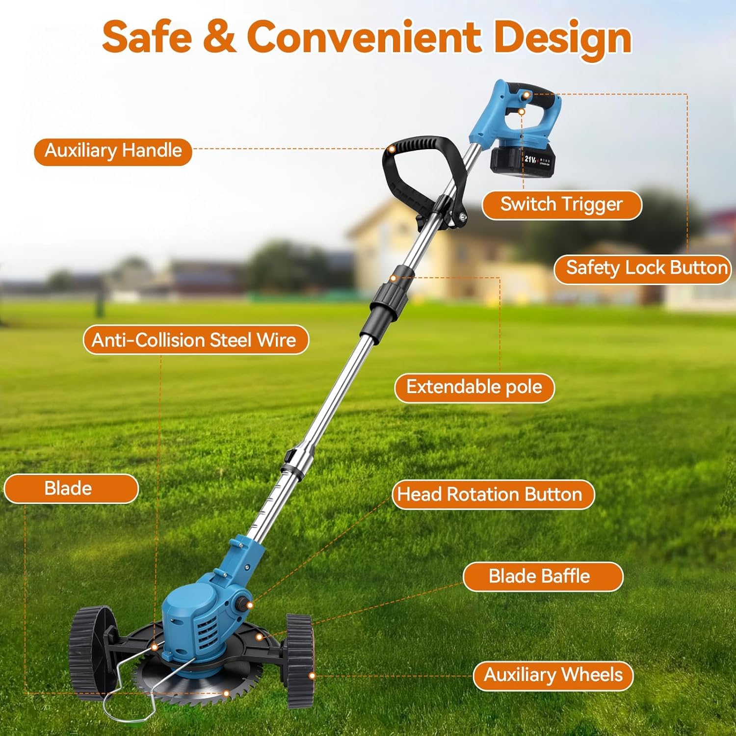 FLYINGJOING Electric Weed Wacker packaging and accessories