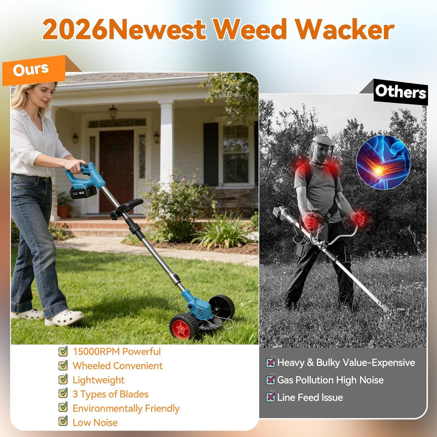 FLYINGJOING Electric Weed Wacker safety goggles and gloves