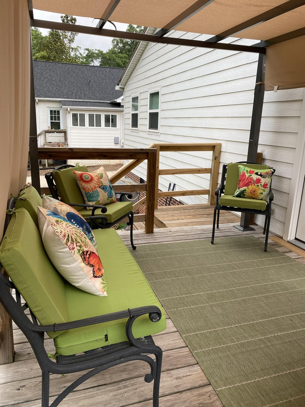 FLYMEI cushion covers in green for outdoor use