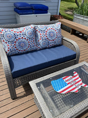 FLYMEI Patio Cushion Cover 48x24x5 inches side view showing thickness