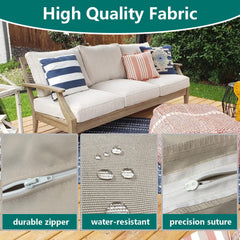 FLYMEI Patio Cushion Cover beige 24x24x4 in outdoor setting