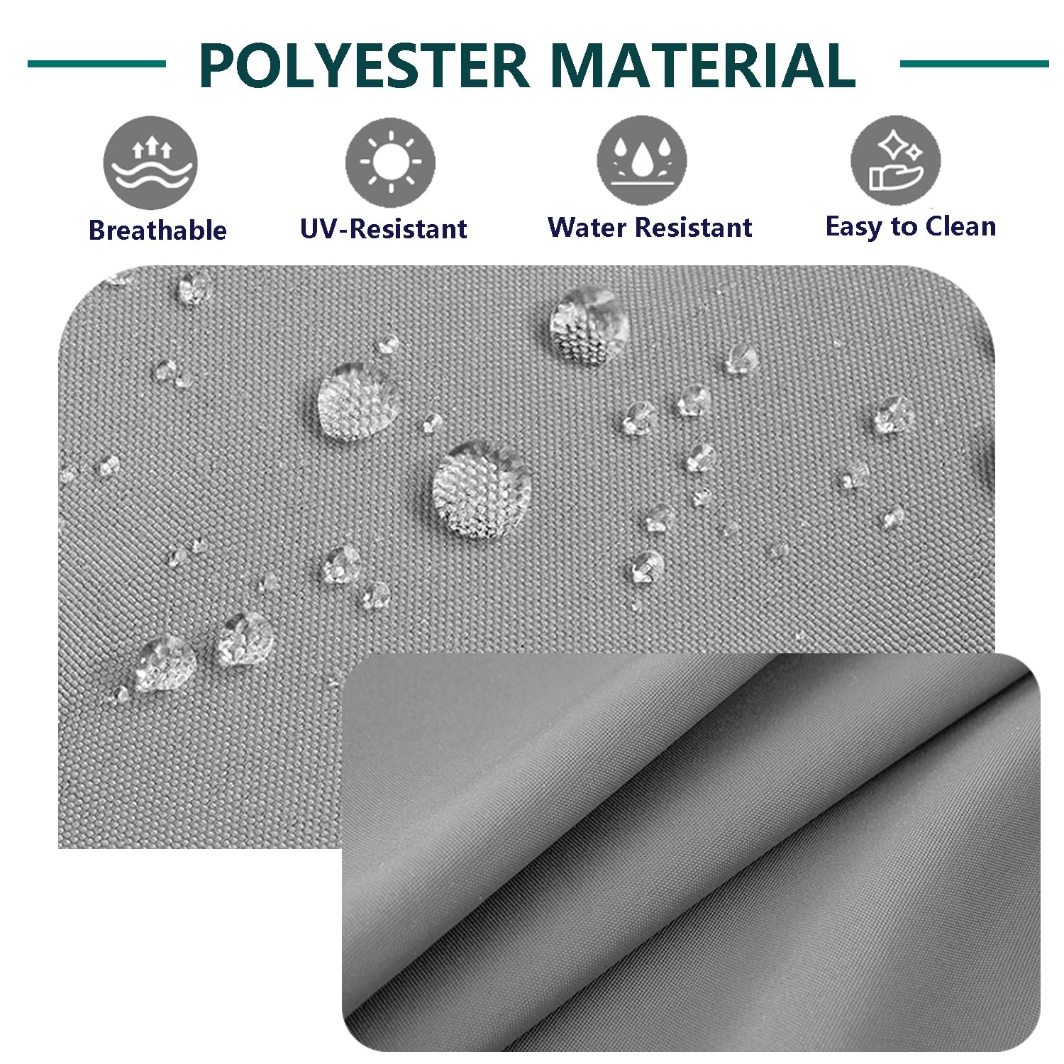 FLYMEI Patio Cushion Cover Grey in outdoor setting