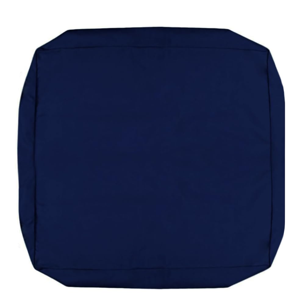 FLYMEI Patio Cushion Cover in Navy Blue front view