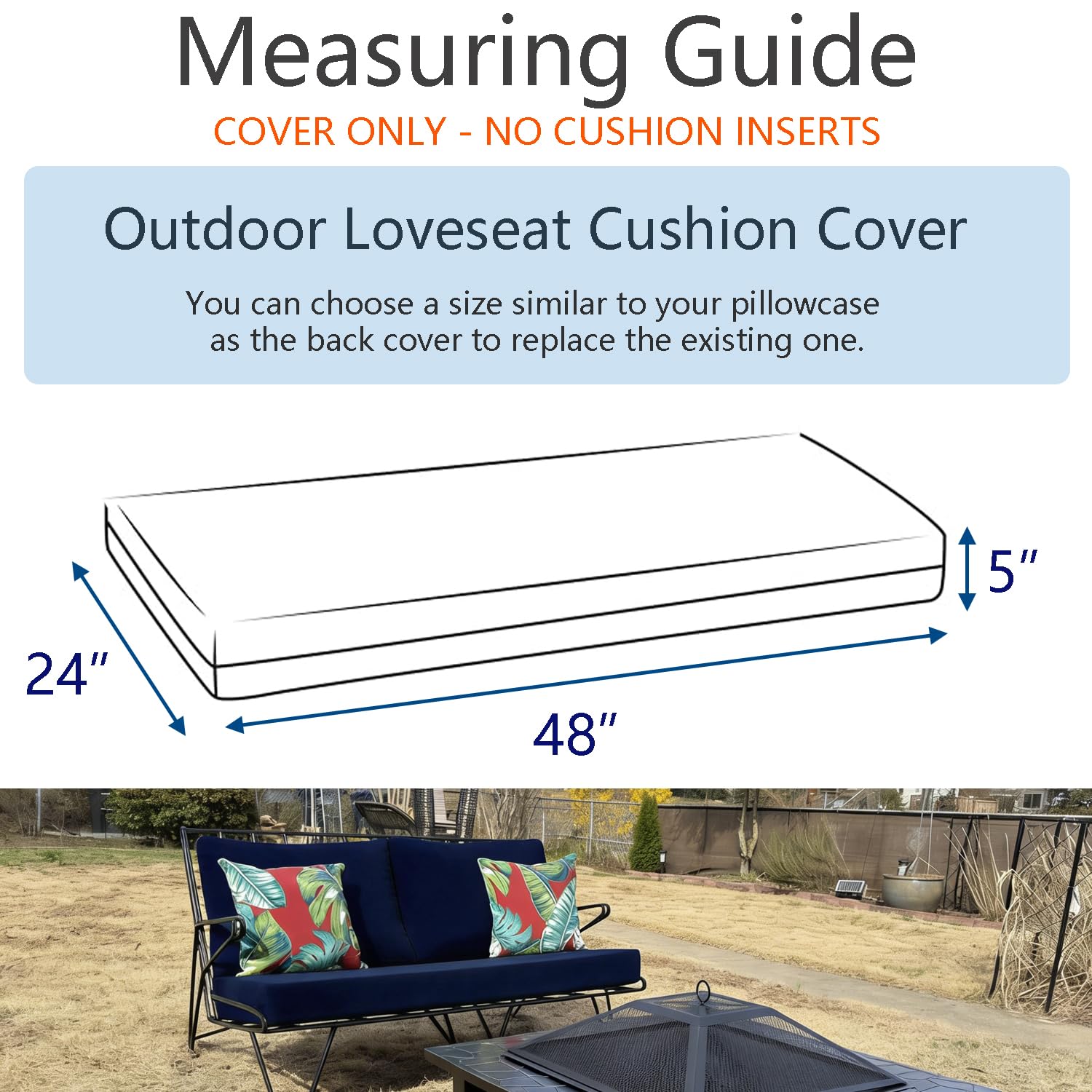FLYMEI Patio Cushion Cover package showing 1 piece