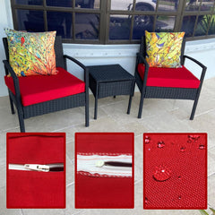 FLYMEI Patio Cushion Cover Red with pillows