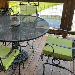 FLYMEI patio cushion cover showing waterproof fabric