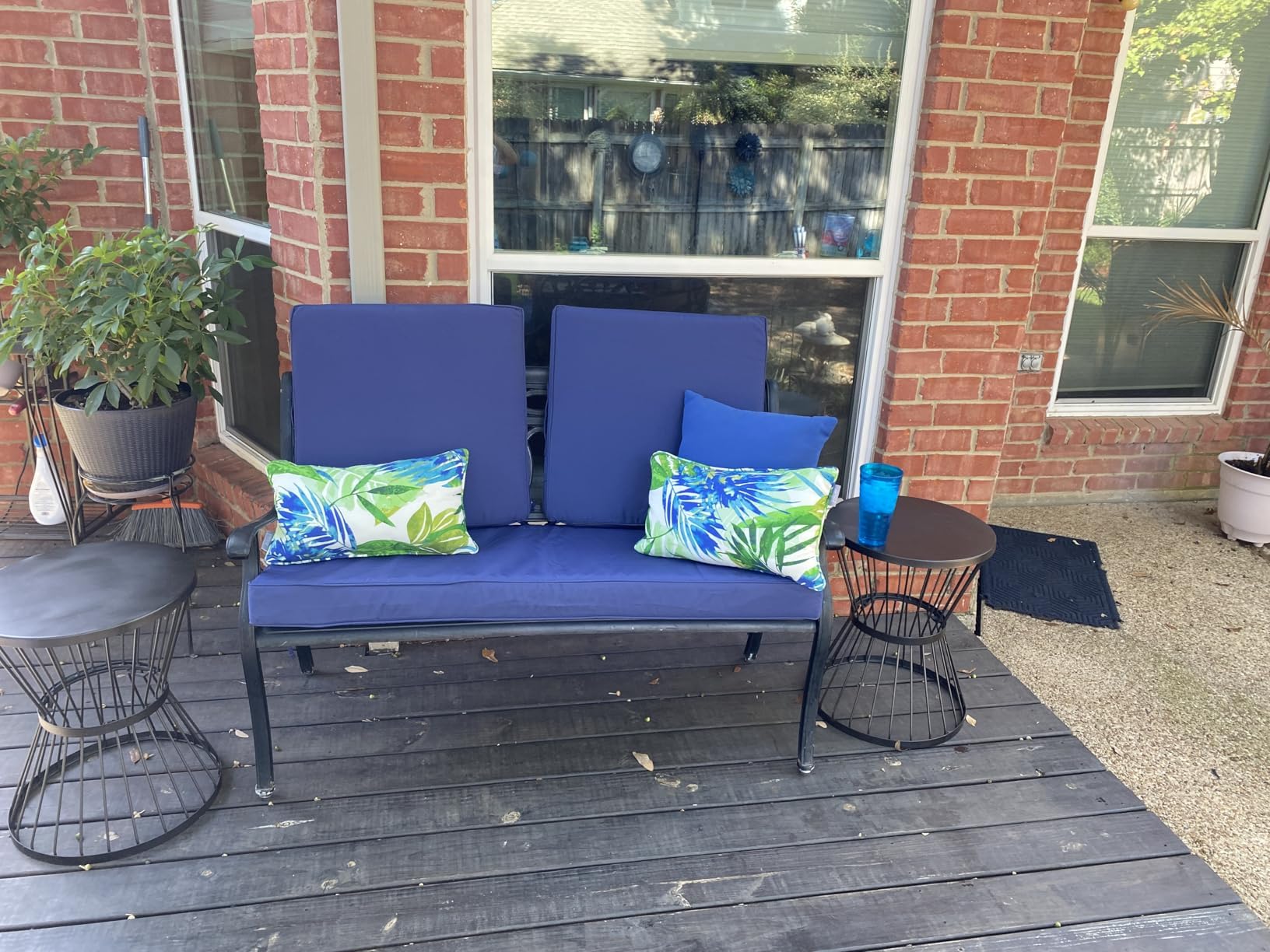 FLYMEI Patio Cushion Cover with tags and care instructions