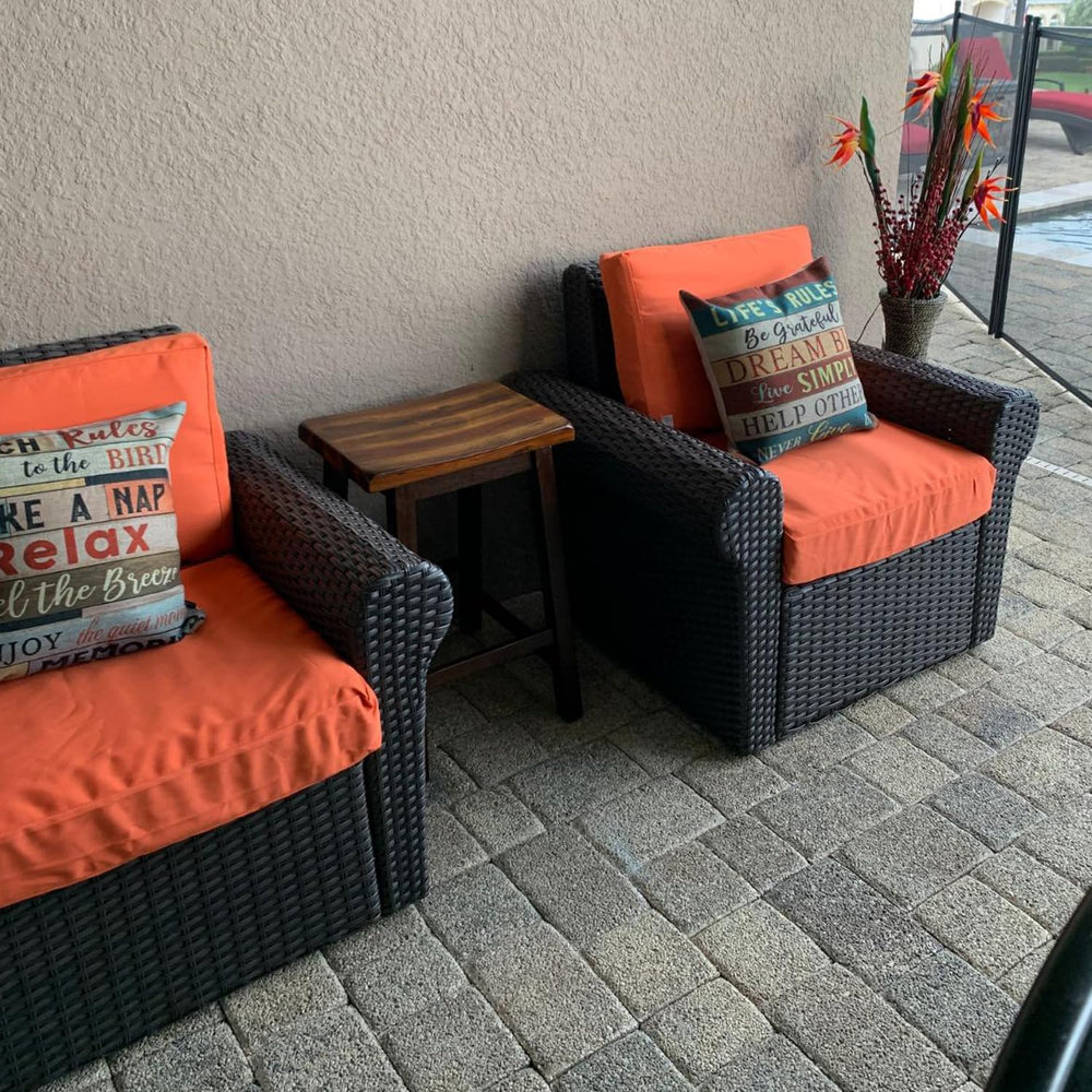FLYMEI Patio Cushion Covers 24x22x4 inch orange side view
