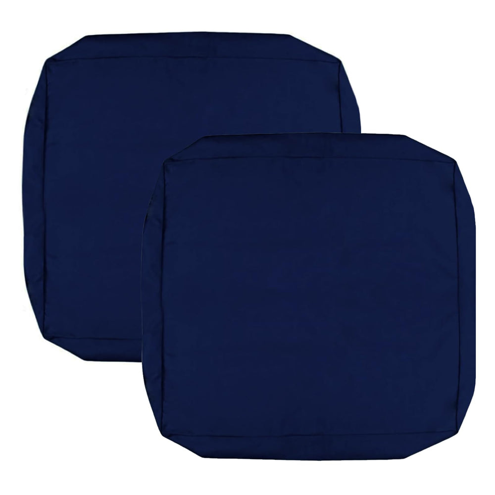 FLYMEI Patio Cushion Covers 24x24x4 inches, Navy Blue, front view