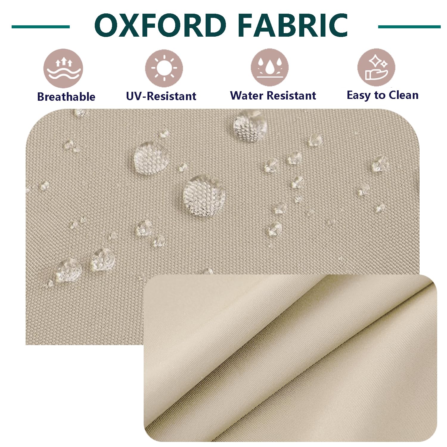 FLYMEI Patio Cushion Covers beige on outdoor furniture