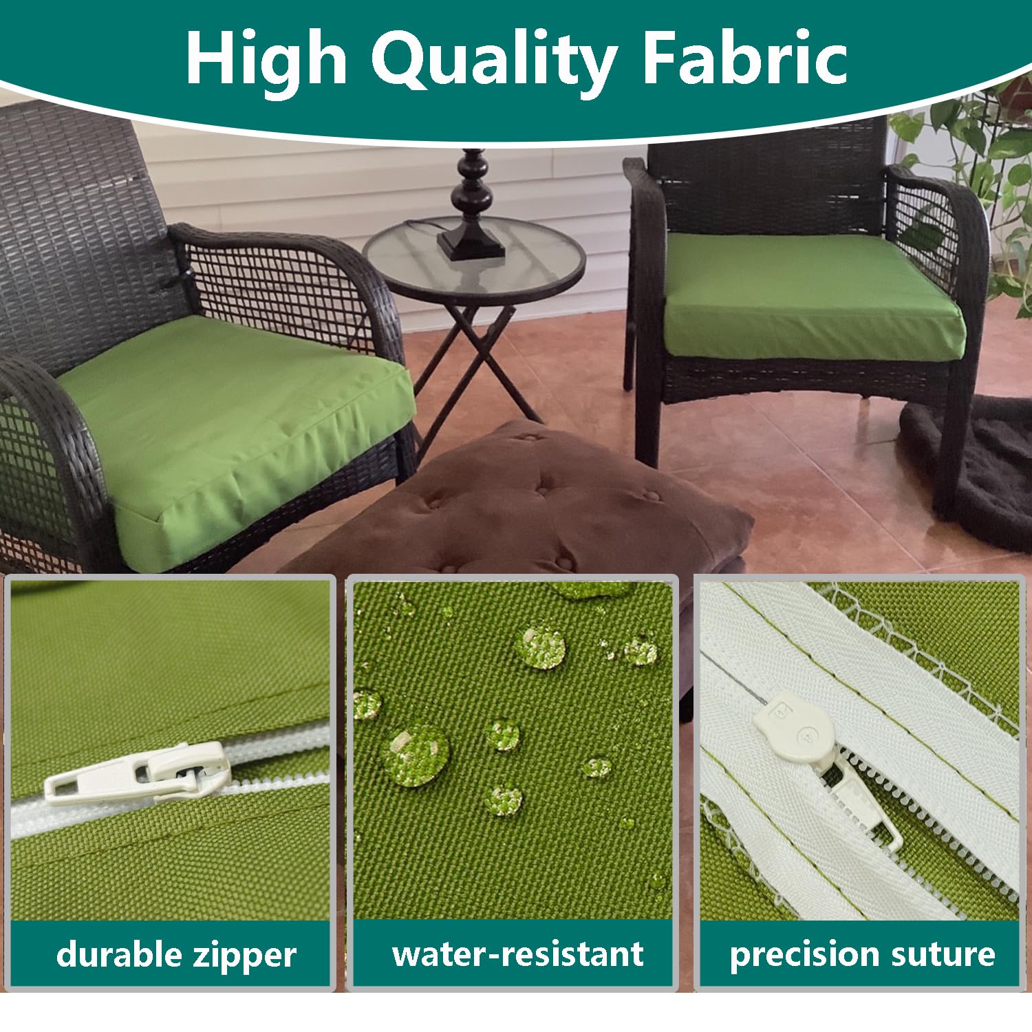 FLYMEI Patio Cushion Covers displayed in a garden setting