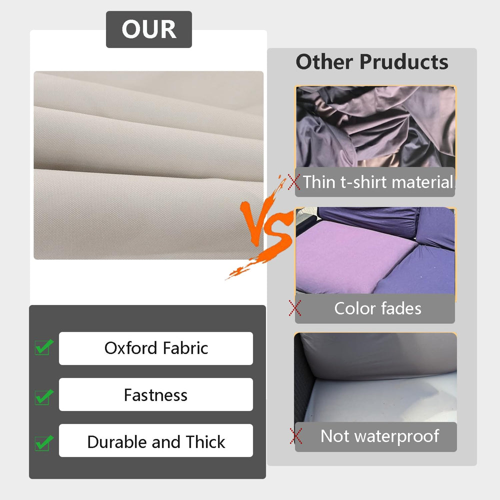 FLYMEI Patio Cushion Covers showing easy maintenance features