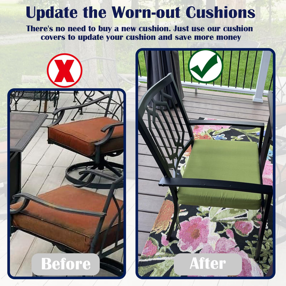 FLYMEI Patio Cushion Covers showing stitching detail