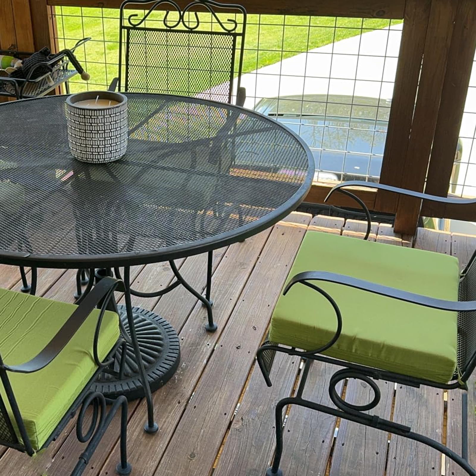 FLYMEI Patio Cushion Covers side view showing thickness