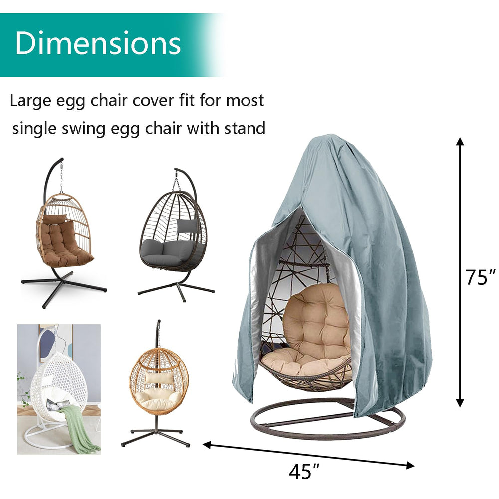 FLYMEI Patio Egg Chair Cover being applied to chair