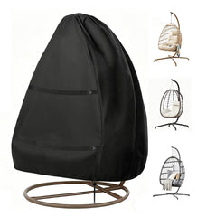 FLYMEI Patio Egg Chair Cover black front view