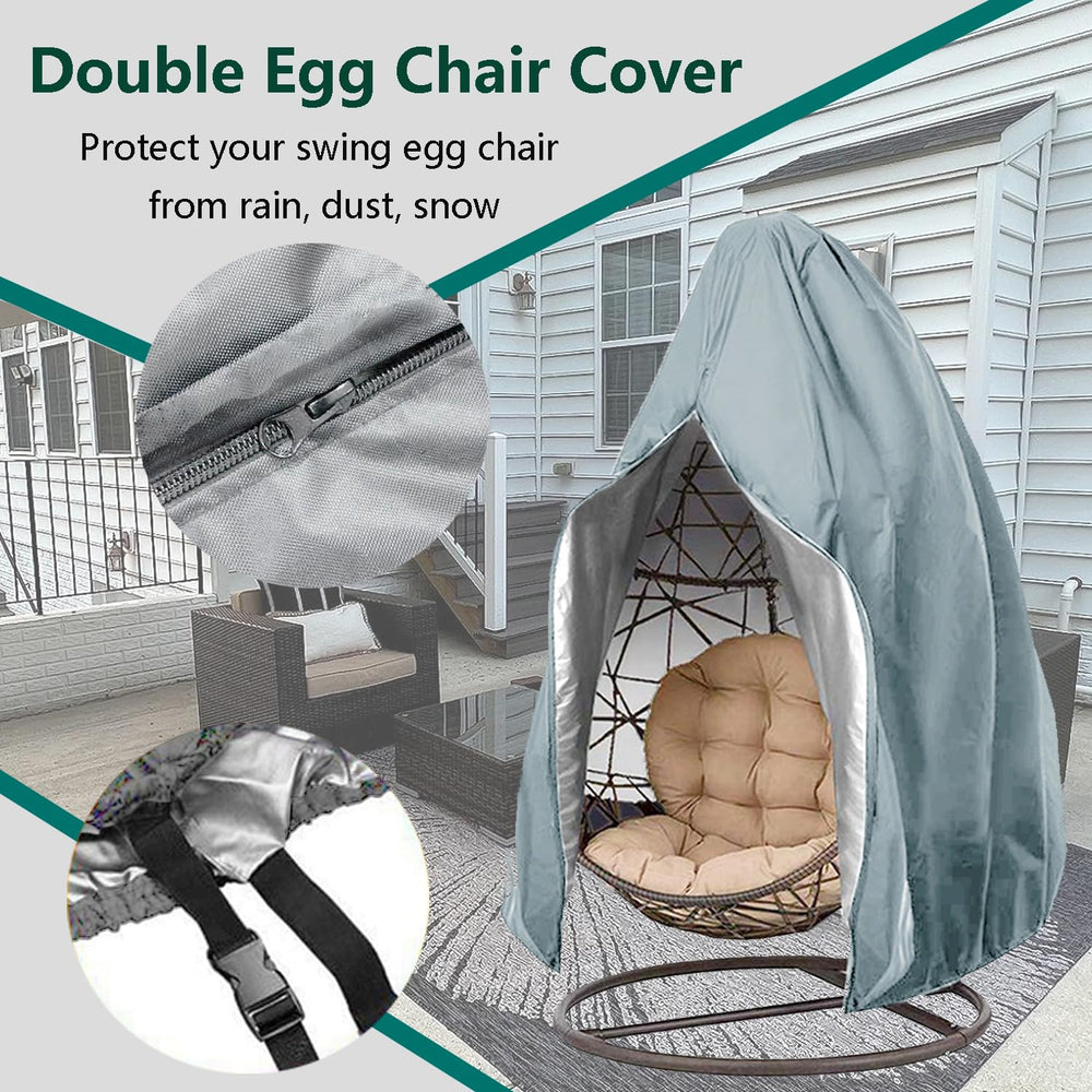 FLYMEI Patio Egg Chair Cover showing adjustable drawstring
