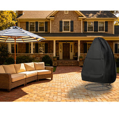 FLYMEI Patio Egg Chair Cover side view showing zipper
