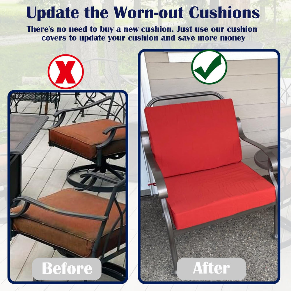 FLYMEI Red Cushion Cover Displayed Outdoors