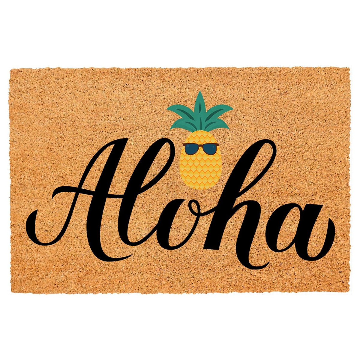 FNDMCTPS Aloha Pineapple Coir Doormat front view
