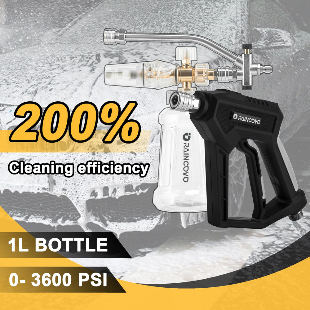 Foam Cannon attached to pressure washer in use