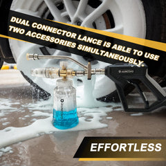 Foam Cannon with short pressure washer gun and nozzle tips