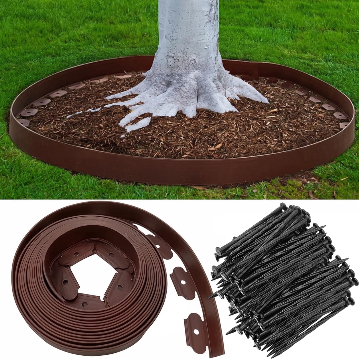 Focefec Garden Edging 33FT roll with brown finish