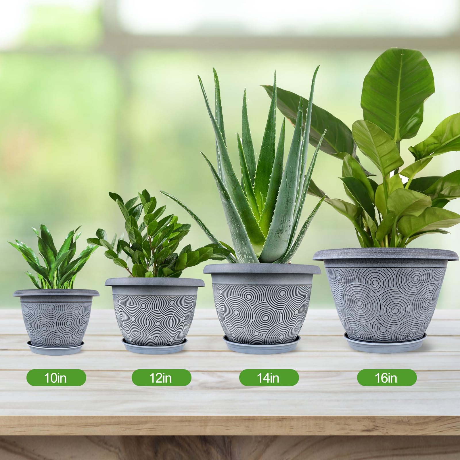 Fodetyff 10 Inch Flower Pot Blue Lifestyle Image