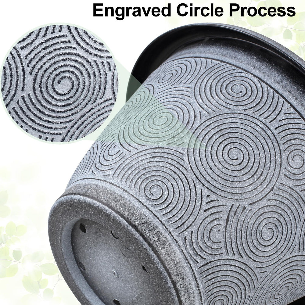 Fodetyff 10 Inch Flower Pot with Multiple Drainage Holes