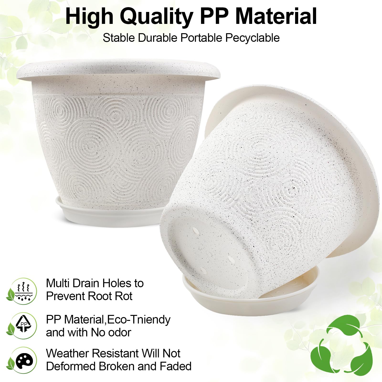 Fodetyff 12 inch flower pot displayed with indoor plants