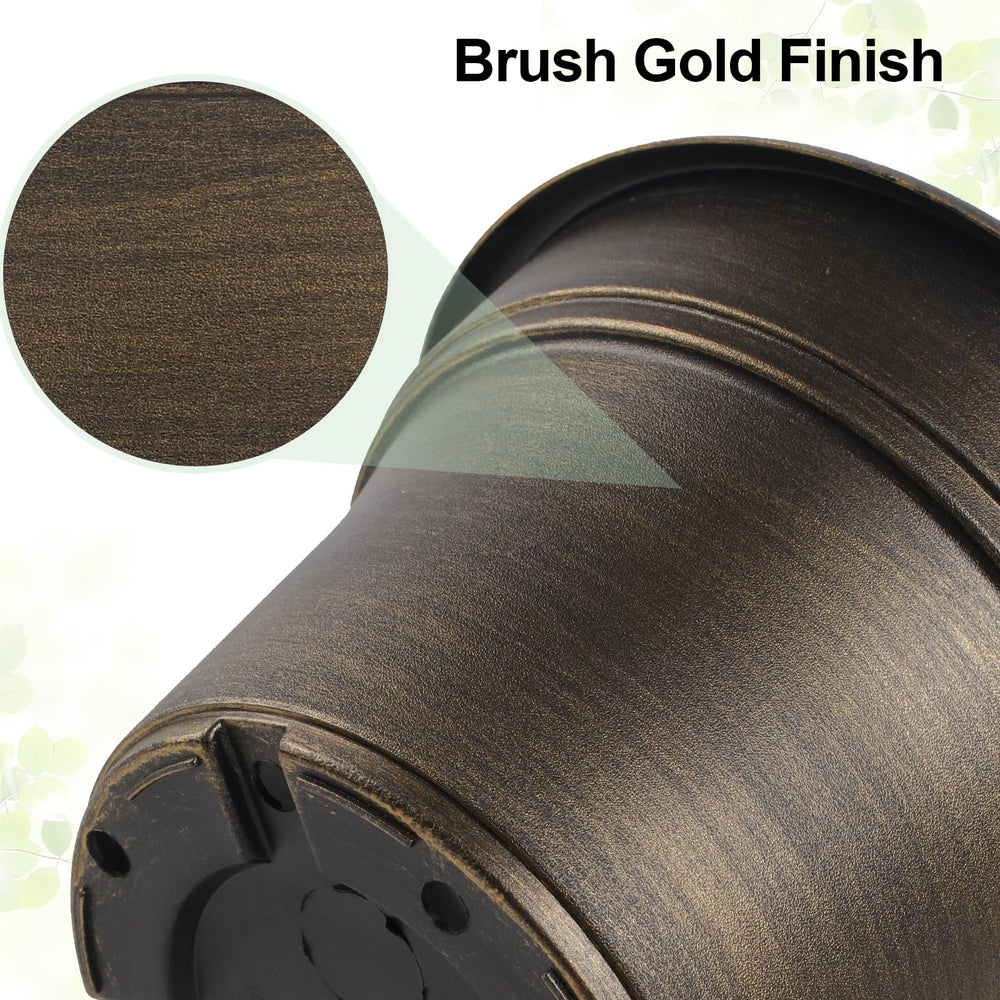 Fodetyff 16 inch gold planter bottom drainage holes