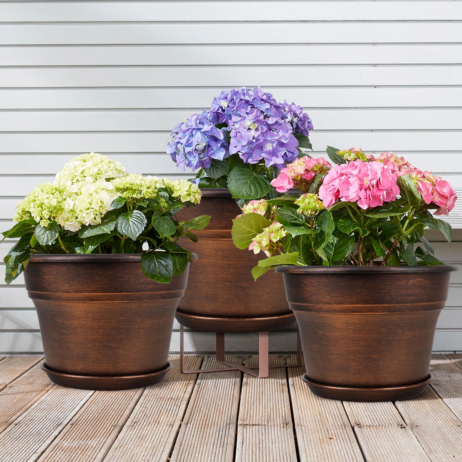 Fodetyff 6 inch copper planter with herbs