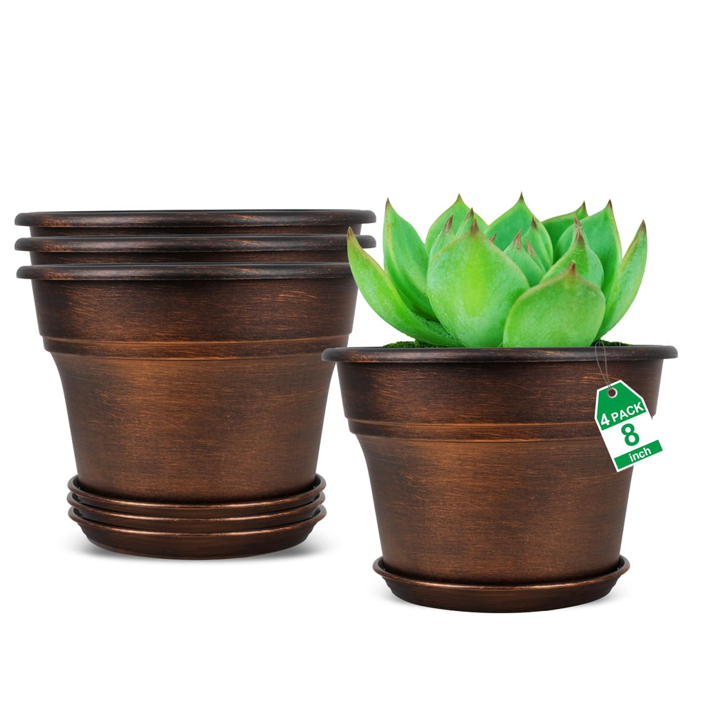 Fodetyff 8 inch copper planter front view