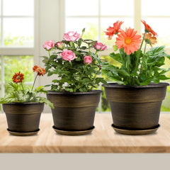 Fodetyff 8 inch gold planter pot side view
