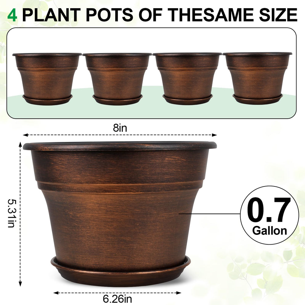 Fodetyff copper planter set of 4 on a shelf
