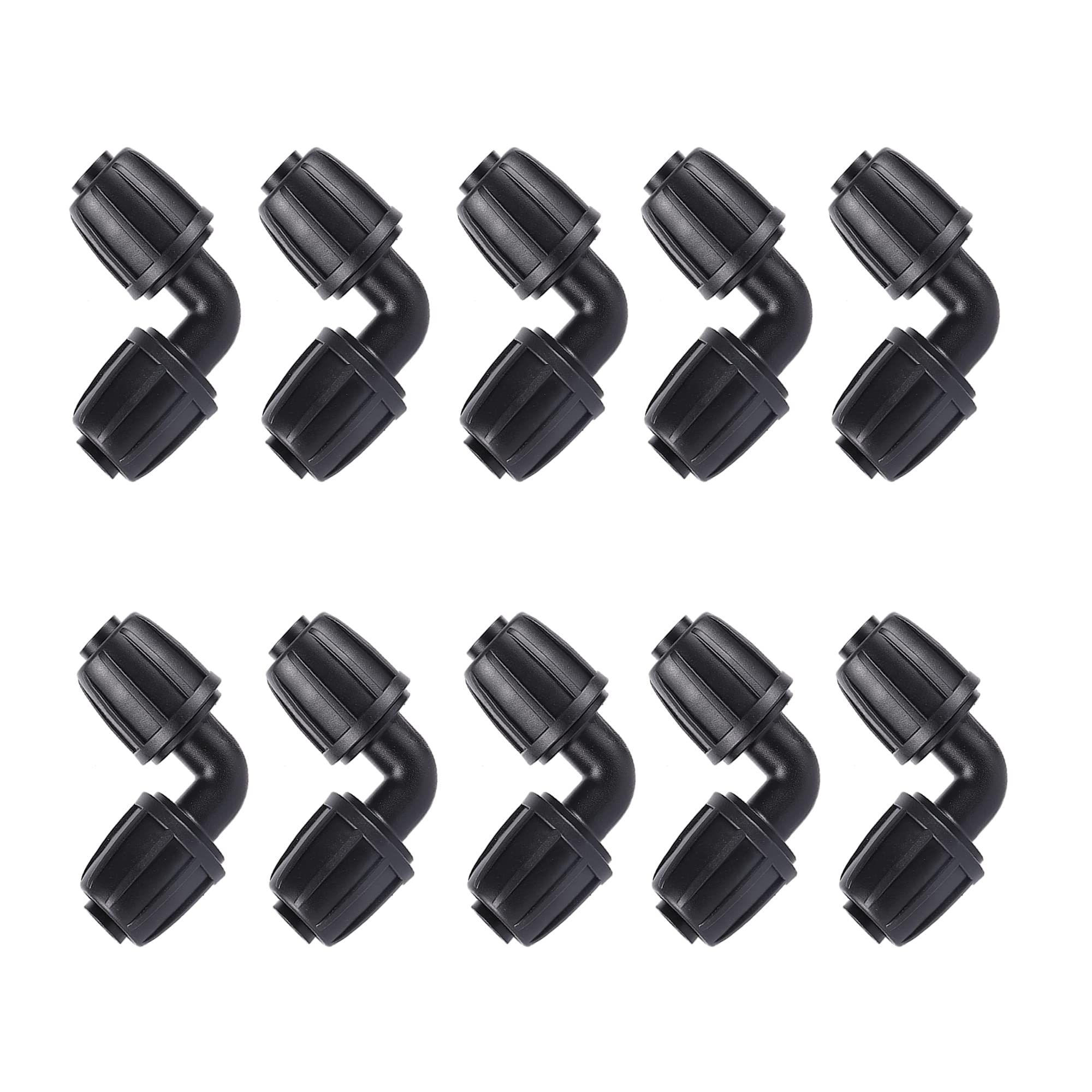 FOGWOWO 10 Pack 1/2 inch elbow connectors black plastic