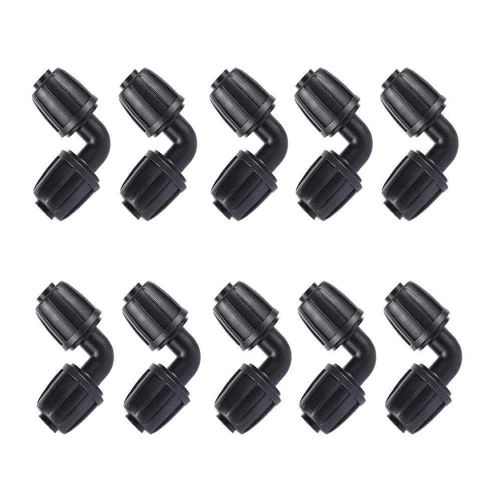 FOGWOWO 10 Pack 1/2 inch elbow connectors black plastic