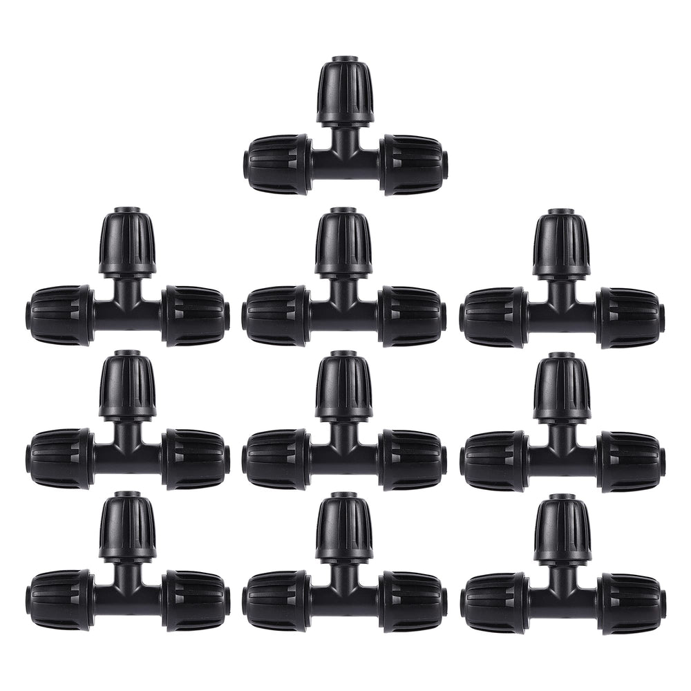 FOGWOWO 10 Pack 1/2 inch tee connectors front view