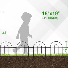 Foldable design of FOREHOGAR Decorative Garden Fencing for easy storage
