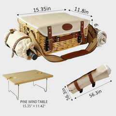 Foldable table included in the OrgaNatureQueen picnic basket set