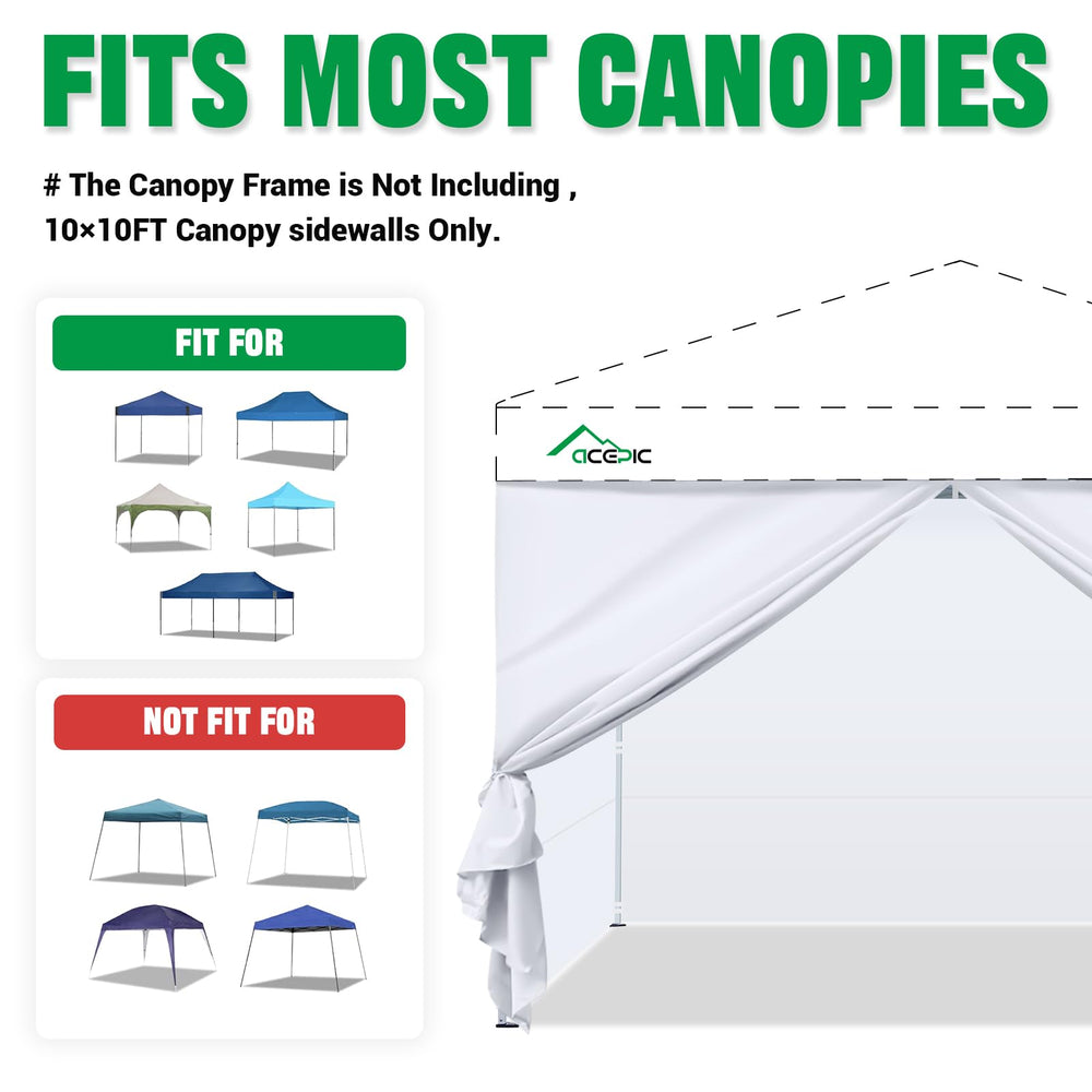 Folded Acepic canopy sidewalls for easy storage