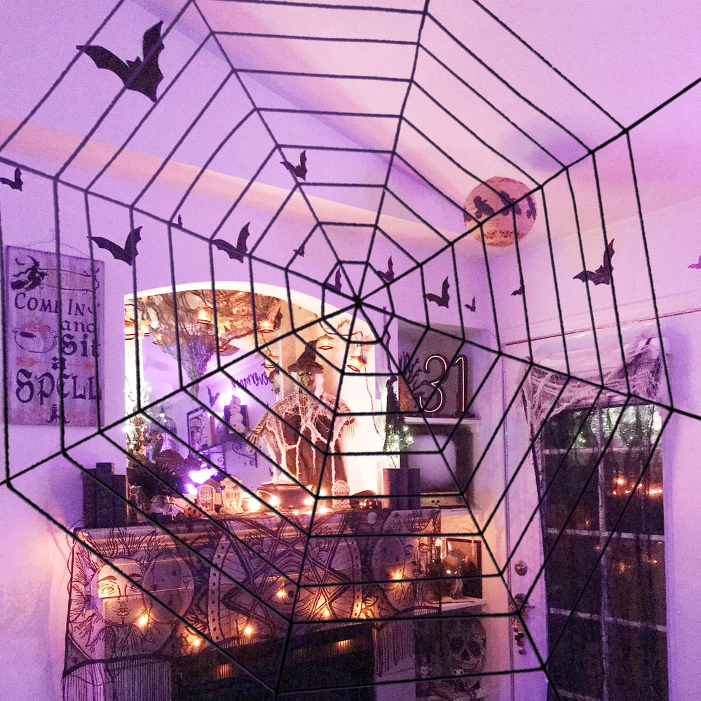 Folded Jremreo spider web decoration for storage