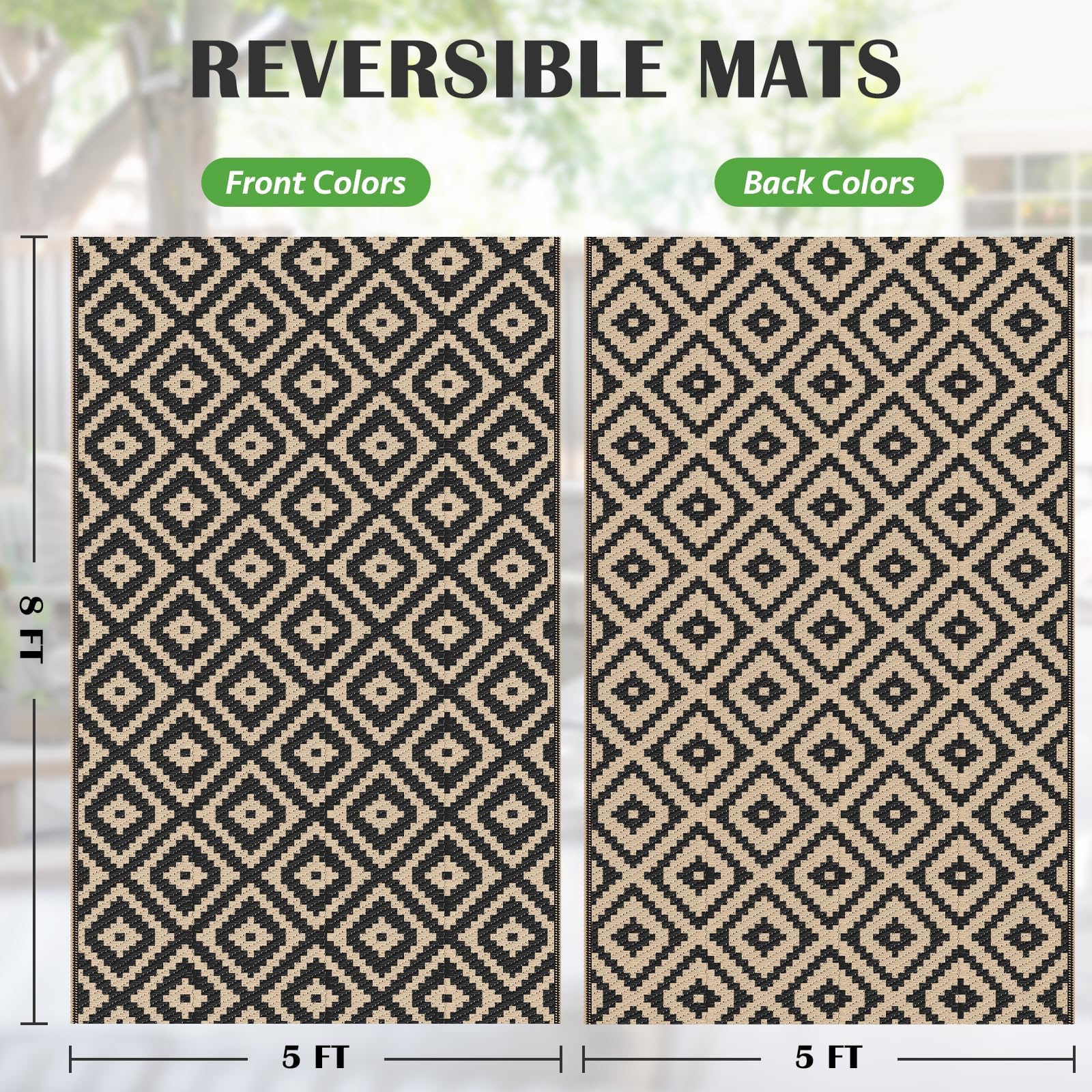 Folded Mattitude outdoor rug for easy transport